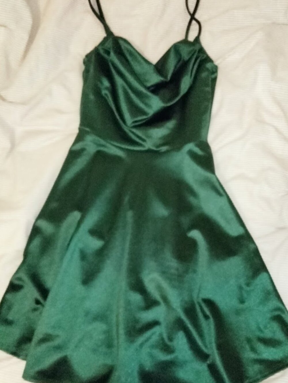 satin green Windsor hoco minidress